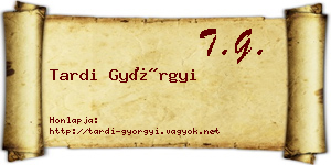 Tardi Györgyi névjegykártya